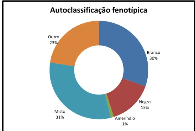 Tabela  1.  Comparação  da  autoclassificação  fenotípica  entre  a  amostra  pesquisada  e  os  dados do IBGE