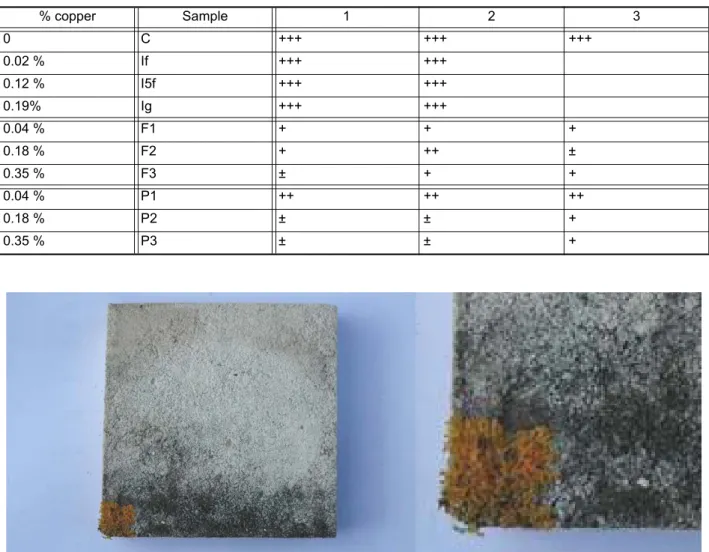 Table 5: Summary of tactile evaluation of roughness developed on the exposed surface of the samples: (±) smooth;