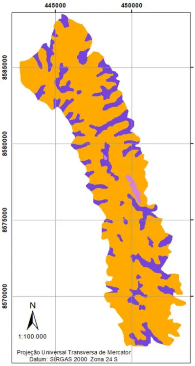Figura 2. Mapa de classificação da capacidade de uso atual das terras da Serra da Jiboia, Bahia