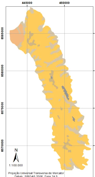 Figura 1. Mapa de classes de solos representativos da Serra da Jiboia, Bahia. 