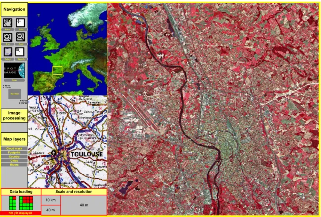 Figure 3. Interactive Viewer for Satellite Images (source: SpotImage) 