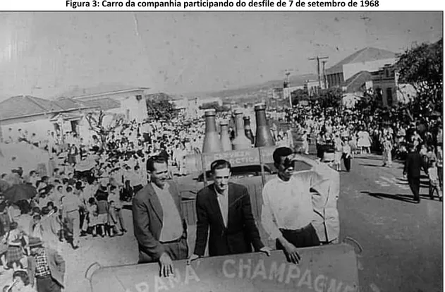 Figura 3: Carro da companhia participando do desfile de 7 de setembro de 1968 