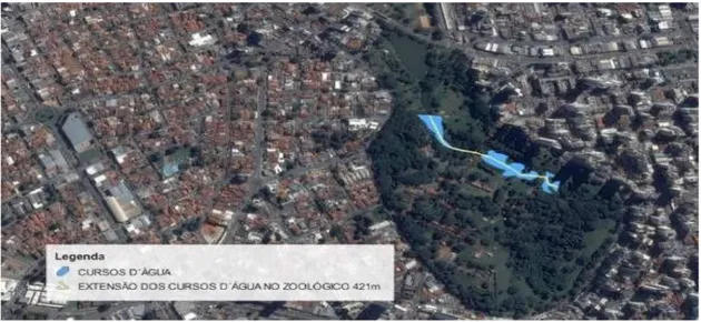 Figura 6.  Córrego capim puba no parque Zoológico de Goiânia. 