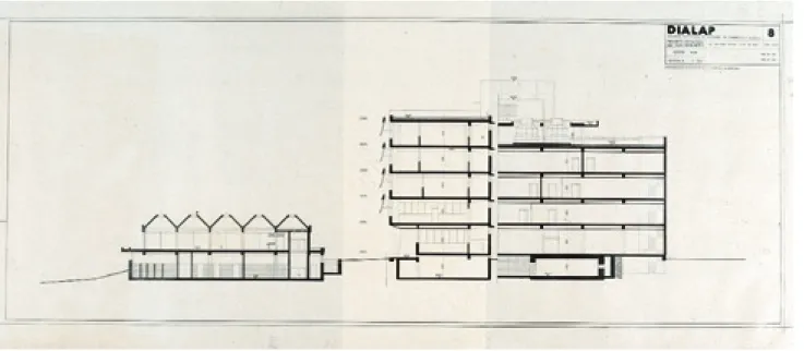Fig. 5 – DIALAP. Projecto definitivo, cortes. 