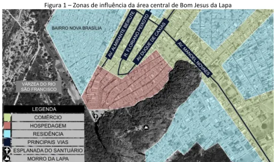 Figura 1 – Zonas de influência da área central de Bom Jesus da Lapa 