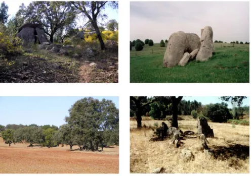 Fig. 4: Monumentos megalíticos do concelho de Fronteira. 1: anta do Caldeira; 