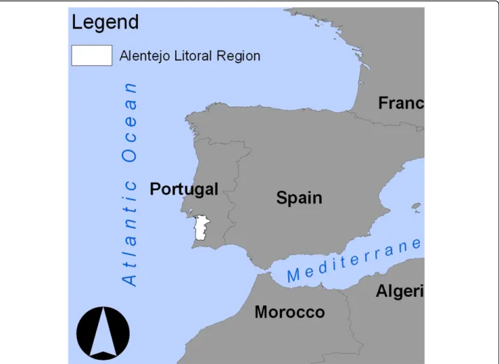 Figure 1 Alentejo Litoral Region. Alentejo Litoral Region (white poligon)