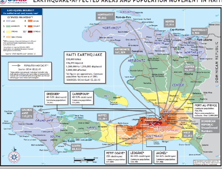 Figura 2 - Área afetada pelo terremoto de 2010 no Haiti 