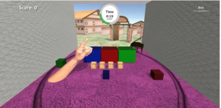 Fig. 3. Acquired data components during the training session based on LMC  and serious game 