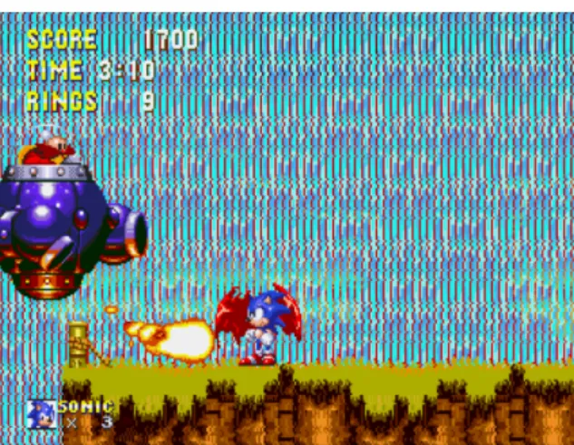 Figure 2.3: Sonic facing a boss in Sonic the Hedgehog 3.