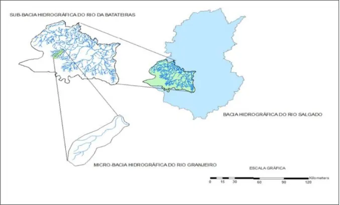 Figura 01 – Localização da microbacia do Rio Granjeiro, Crato, CE. 