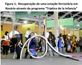 Figura 1:  Recuperação de uma estação ferroviária em  Rosário através do programa “Triptico de la Infancia”