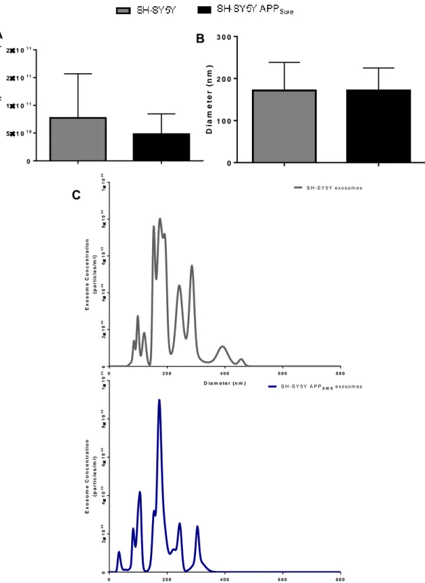 Figure  III.2-Size  and  particle  concentration  of  exosomes  derived  from  neuroblastoma  cells