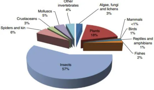 Figure I3: Relative proportion of described eukaryotic species (Rivers and Dahlem, 2014)