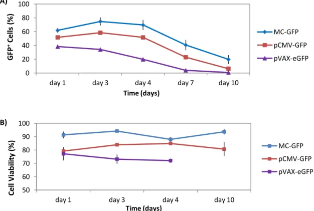 Figure 8: Long-term analysis of transfected CGR8-NSC for 10 days.  
