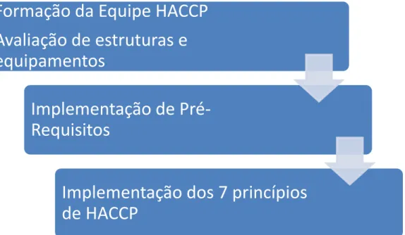 Figura 1 - Cascata de operações para implementação de um sistema HACCP 