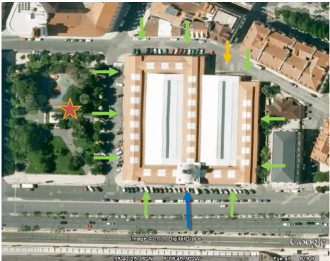 Figura 17 - Mercado da Ribeira - vista aérea (adaptado de Google Earth) 2.3.4 - Mercado da Ribeira - interior e exterior
