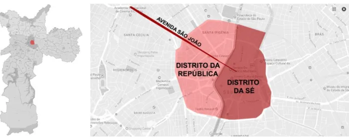 Figura 1 – Centro histórico de São Paulo: Distritos da Sé e República 