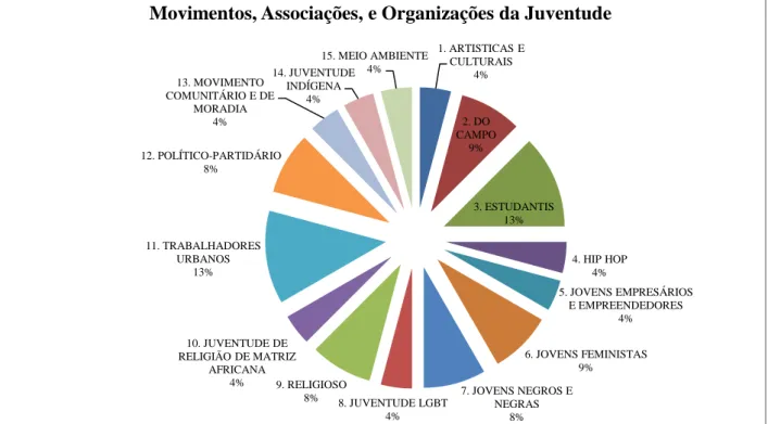 Gráfico  6:  Representantes  da  categoria  –  Movimentos,  Associações,  e  Organizações  da  Juventude 