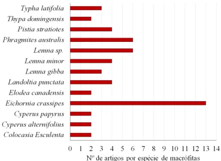 Figura 3. Espécies de macrófitas comumente utilizadas para o tratamento de efluentes. Fonte: Silva, L.A.M
