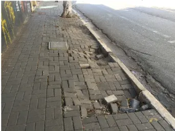 Figura 2 – Intertravado de Concreto solto ou defeituoso na calçada Rua Augusta – 2016