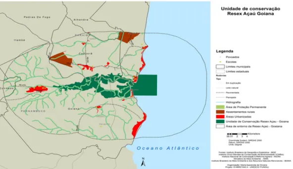 Figure I. Extractive Reserve (Resex) Acaú-Goiana (Thematic Map of the Conservation Unit and Environment  Area)