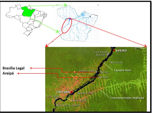 Figura 1: Localização da área de estudo  Fonte: Adaptação de Projeto Caruso. Disponível em: 