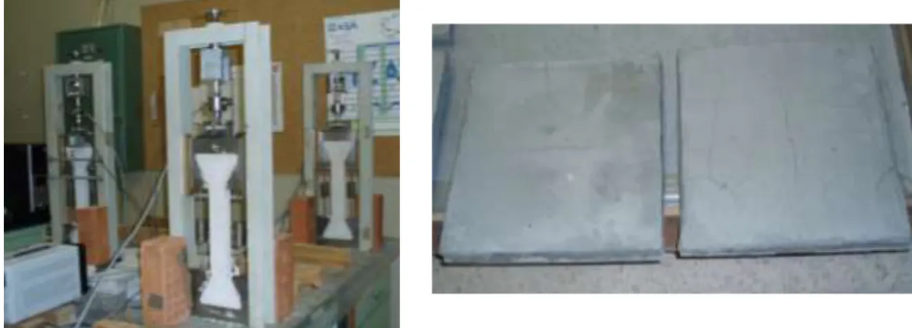 Figure 1 – Restrained shrinkage tests: a) Uniaxial test; b) Slab test 