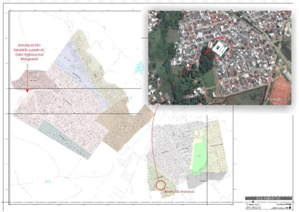 Figura 01 – Situação do CED São Francisco – São Sebastião   CODEPLAN e Google Earth em jun.2015