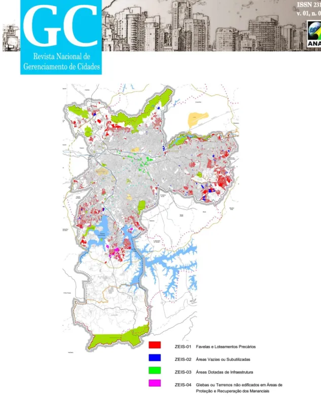 Figura 01 6 : Zonas Especiais de Interesse Social, conforme o Plano Diretor Estratégico de São Paulo,  Lei Municipal n° 13.430 de 13/09/2002