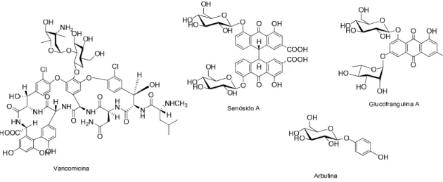 Figura 7 Exemplos de compostos aromáticos glicosilados encontrados na Natureza
