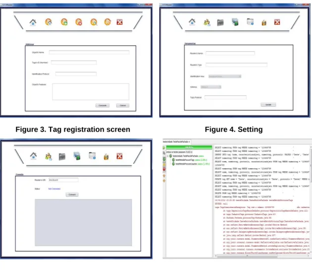 Figure 3. Tag registration screen  Figure 4. Setting  screen
