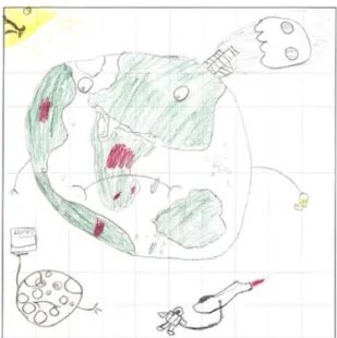 Figura 9 - Desenho com uma personagem a testemunhar uma catástrofe (rapaz, Cascais)  5