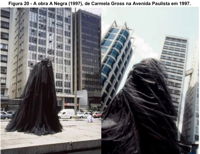 Figura 20 - A obra A Negra (1997), de Carmela Gross na Avenida Paulista em 1997. 