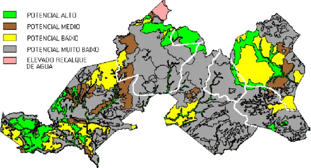 Figura 20 – Potencial para irrigação na microrregião de Salgueiro no Estado de Pernambuco (Fonte: SILVA et al,  2001).