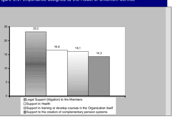 Figure 3.1: Importance assigned to the Model of Unionism Service 