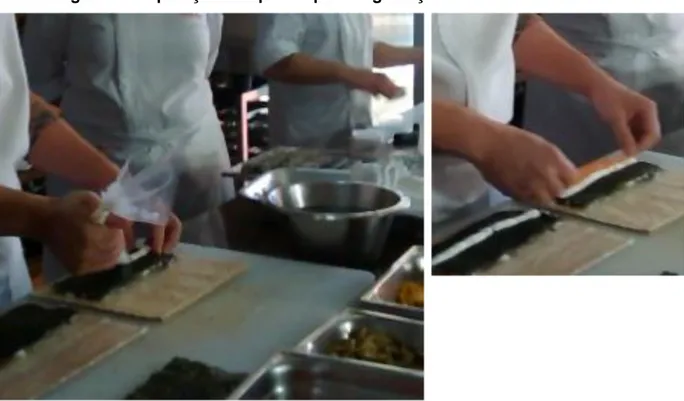 Figura 6: Preparação dos pratos para degustação na aula demonstrativa 