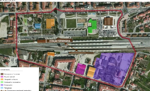 Figura  55|  Contexto  urbano  da  área  de  intervenção:  edificado  e  espaços  públicos  