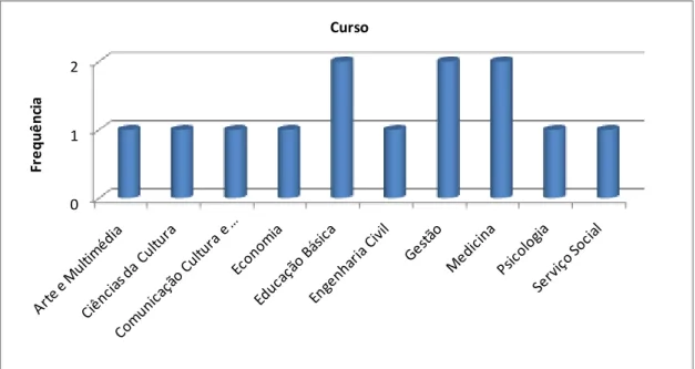 Gráfico 1 - Caracterização dos alunos quanto ao curso frequentado 