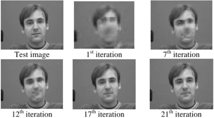Figure 10: First four modes of appearance variation for the  adaptative multiresolution face mesh model 