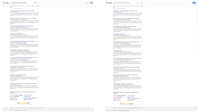 Figure 4.5: Examples of a SERP Page - being the left part the original page and the right part of the figure the manipulated page