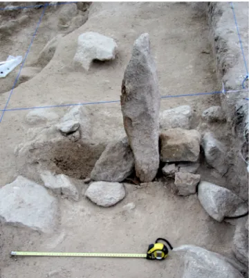 Fig. 6 – Orca da Lapa do Lobo. Stele-monolith 4387, viewed from  SE-NW, after it was redressed