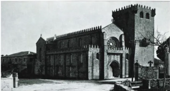 Figura 2: A igreja de Leça do Bailio tomada do norte, após a restauração (O BOLETIM, 1935)  http://dgemn-digital.wikidot.com/boletim-n-1-igreja-de-leca-do-bailio-setembro-de-1935