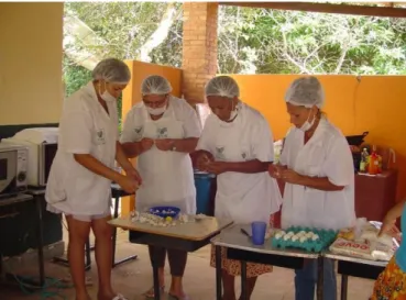 Figura 8: Curso sobre alimentação saudável, realizado na  Escola 3, em parceria com  o SENAR para a comunidade  local  