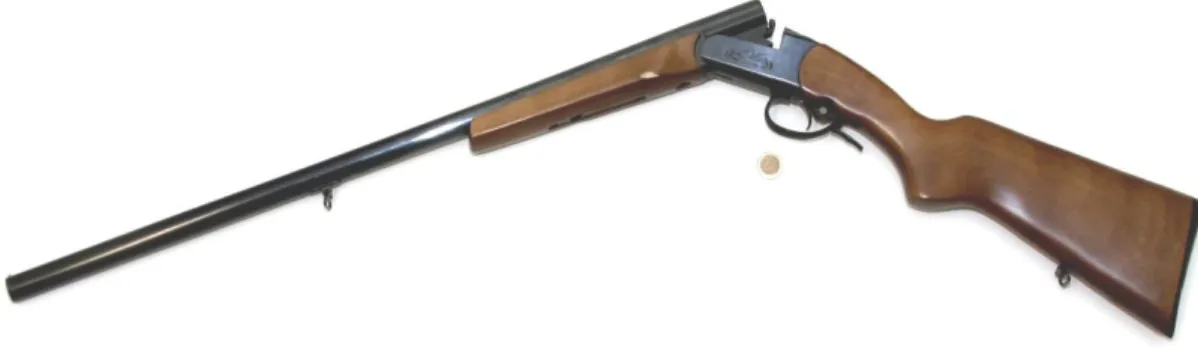 Figura 2 – Arma caçadeira de cano único basculante (Fonte: Tiago Cunha) 