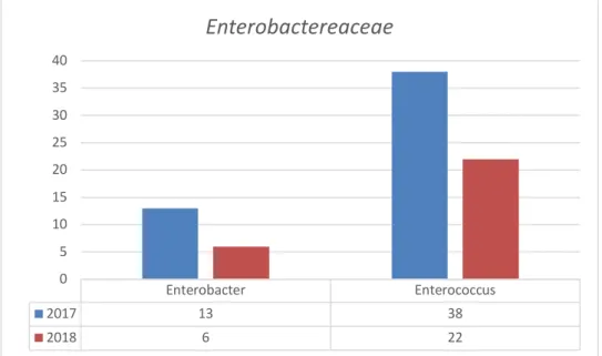 Figura 7 - Isolados de Enterobacterereaceae em amostras invasivas 