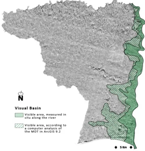 Figure 5. Visual basin calculated in ArcGIS versus visual basin adjusted after in situ observation
