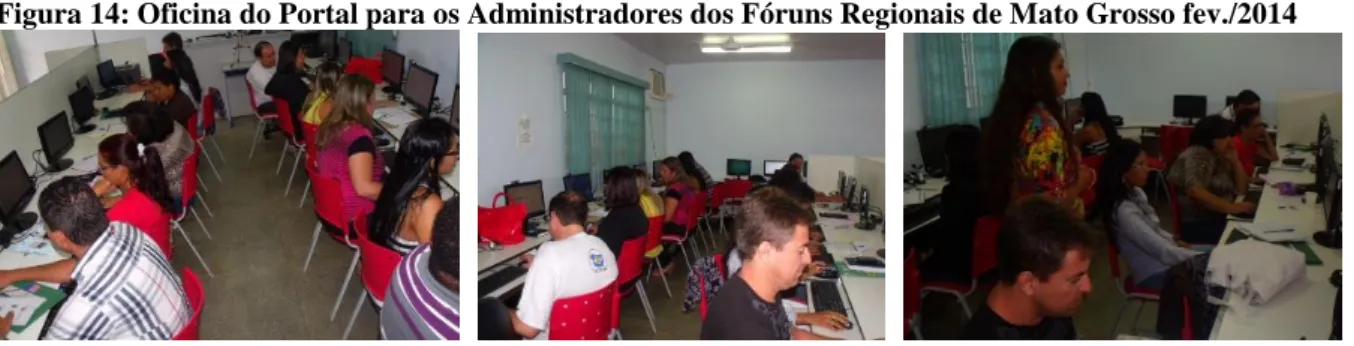 Figura 14: Oficina do Portal para os Administradores dos Fóruns Regionais de Mato Grosso fev./2014 