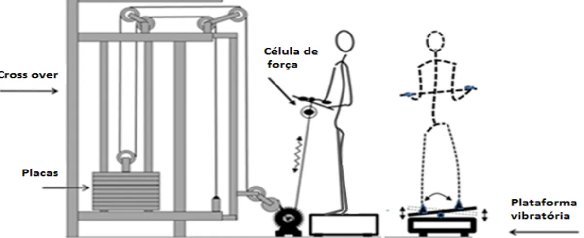 Figura 1. Posicionamento da plataforma para aplicação da VCI, vista lateral e vista frontal 