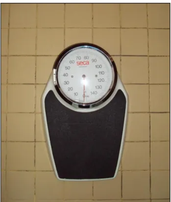 Figura 1: Balança do modelo seca 761  para medir o peso dos clientes. 